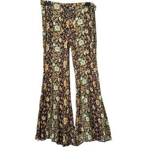 Free People Floral Flared Pants Bell Bottoms Retro 70s Boho Hippie AS IS Small